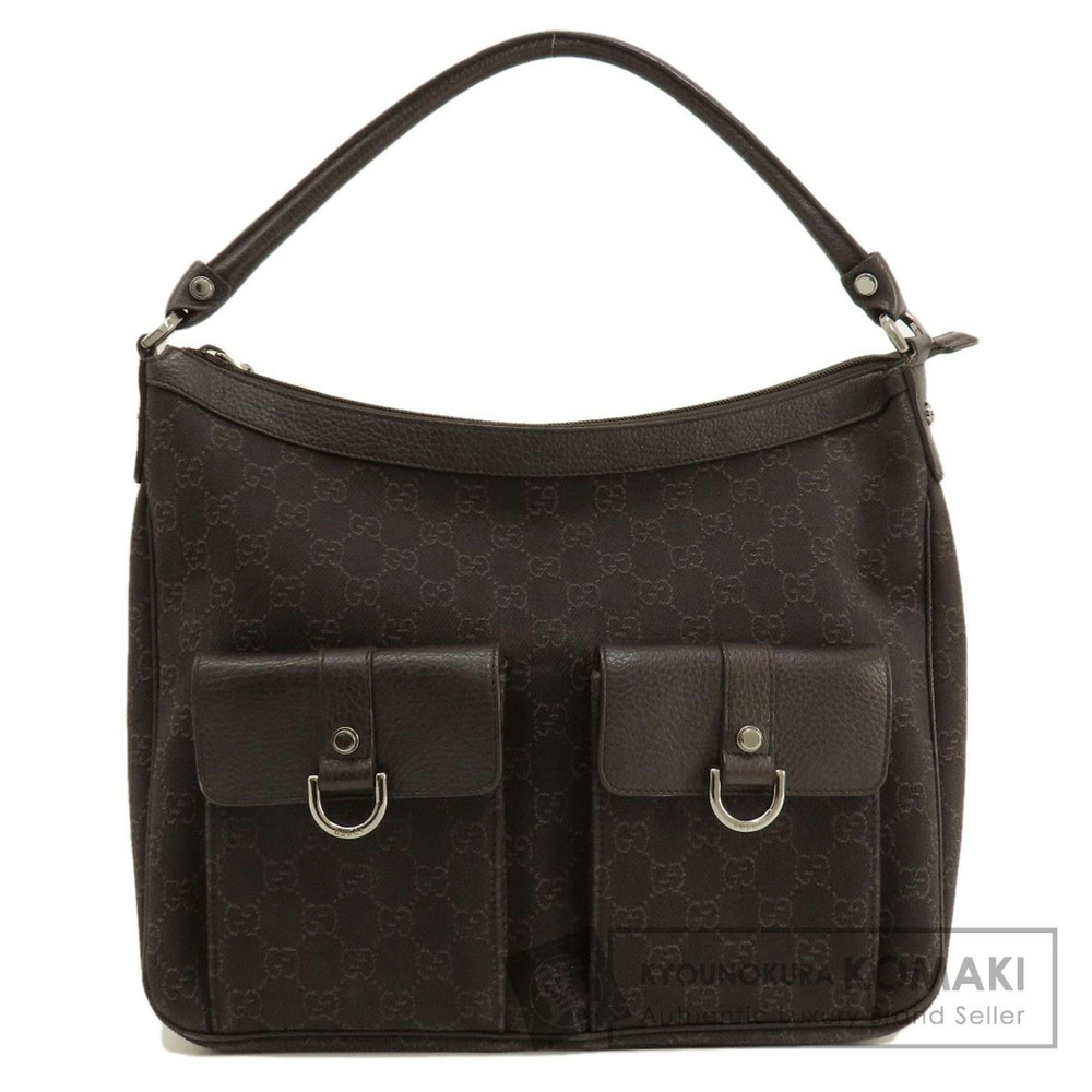 Gucci One Shoulder Hobo GG Shoulder Bag Canvas